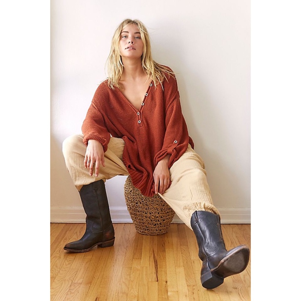 $399 Frye Billy Pull On Cognac Leather Western Low Heel Cowboy Rodeo Riding Boot - Picture 5 of 16